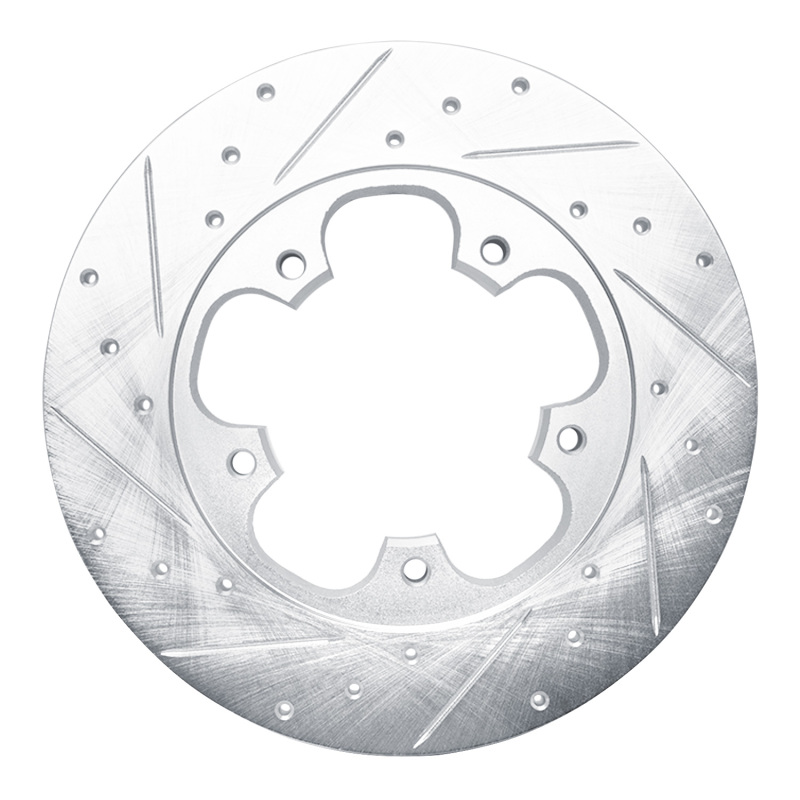 Ford Transit-150 Brake Rotor (1) - Rear Right - R1 Concepts - Drilled & Slotted - Silver - `15-`25